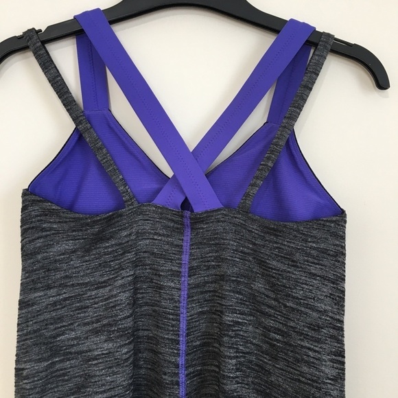Lululemon Run for Gold Criss Cross Layered Tank Top Active Shelf Bra Top - Picture 8 of 16